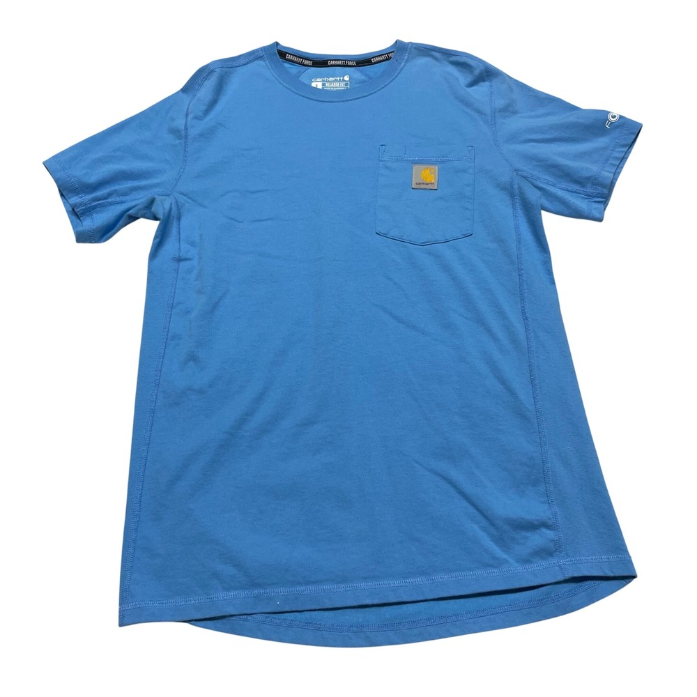 Carhartt‎ Force Relaxed Fit T-Shirt Mens Small Blue Pocket Short Sleeve TK4616-M